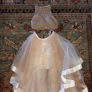 Terani Couture two piece nude dress
